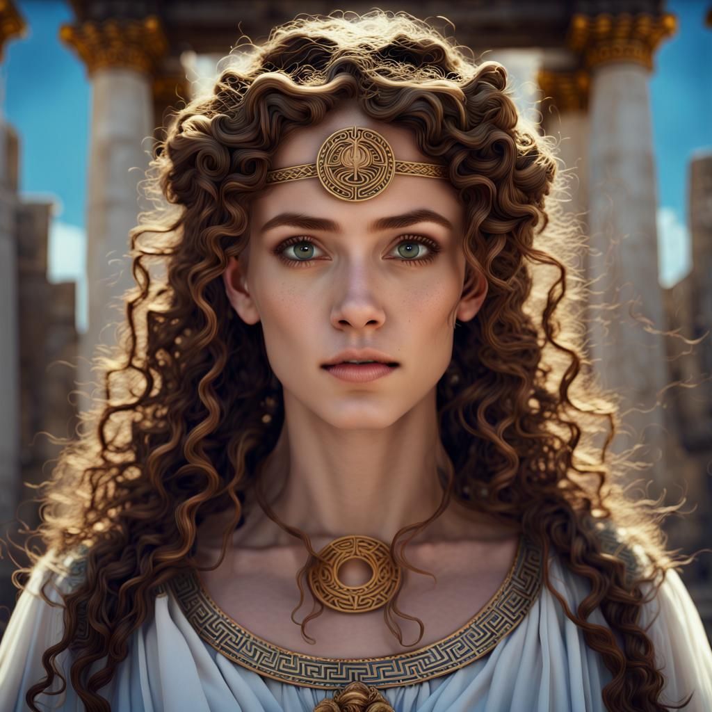 Ancient Greek Woman Honors Hecate: Fantasy Art