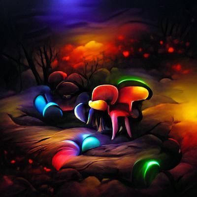Glowing Mushrooms: Colorful Bioluminescent Artwork