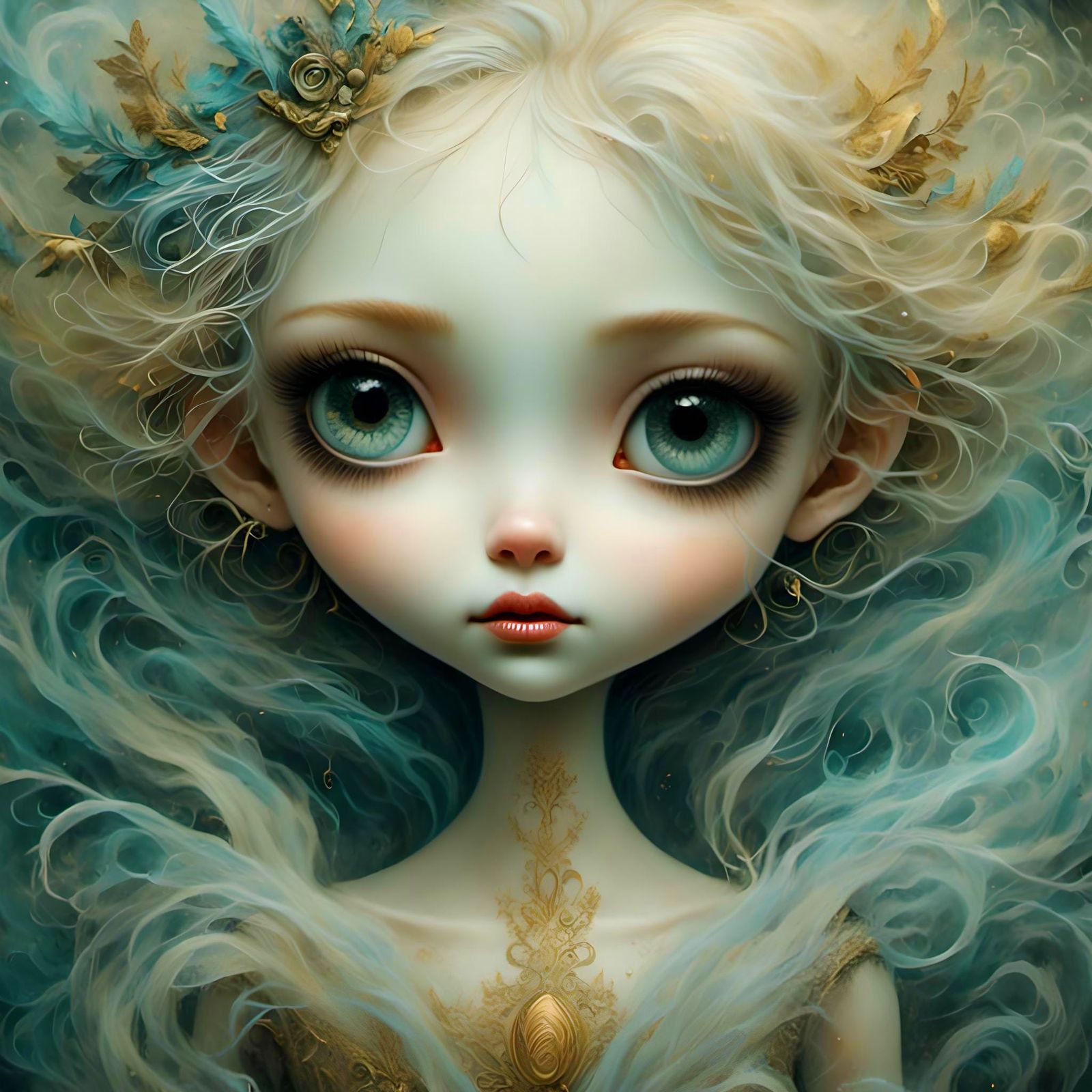 Surreal Void Search in Alcohol Ink Style