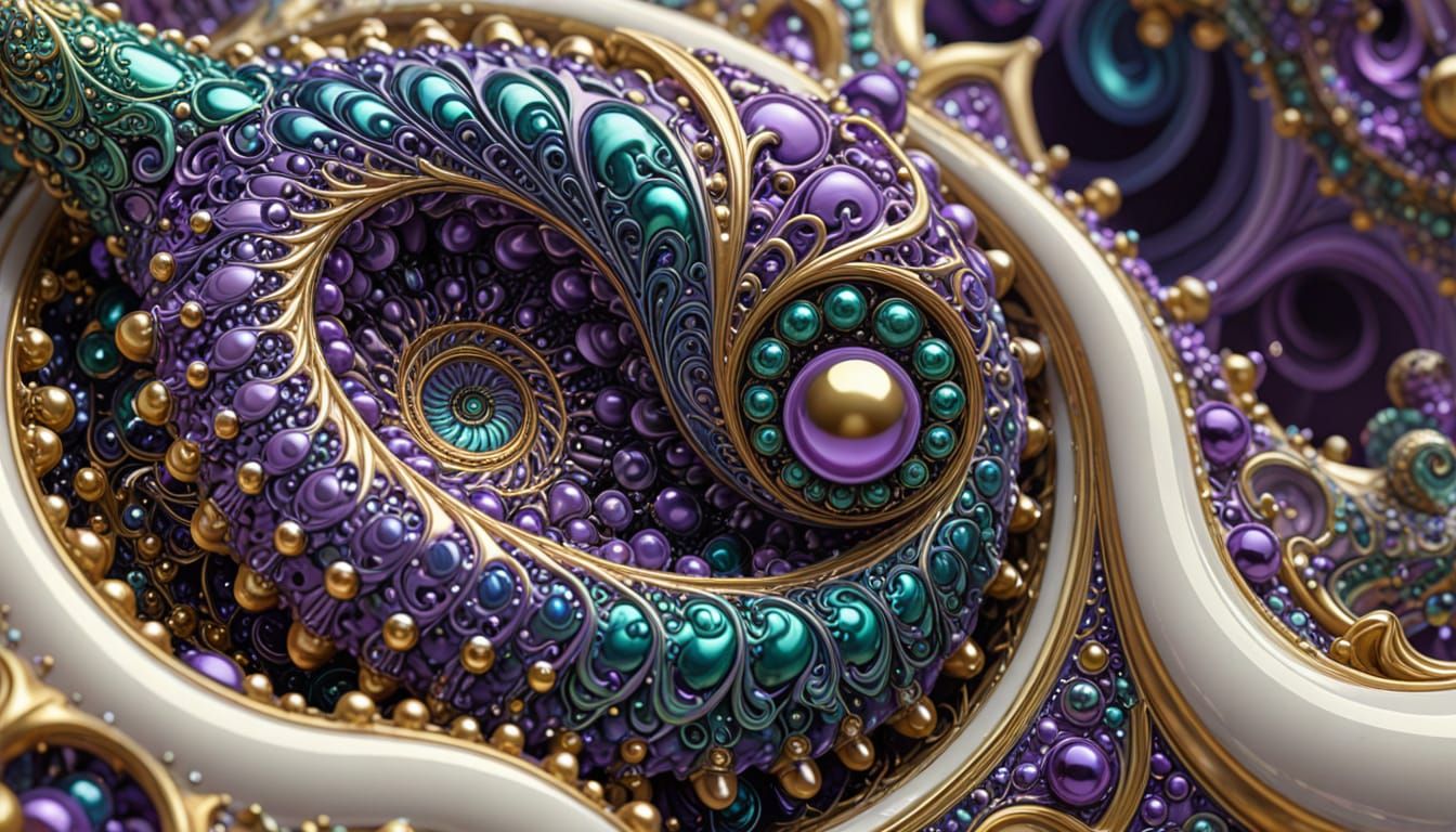 Majolica Beads Mandelbulb in Digital Art Style