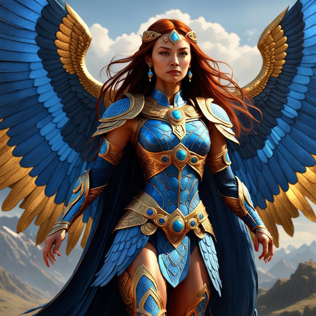 Auburn Turkic Goddess of Life: Dark Fantasy Art