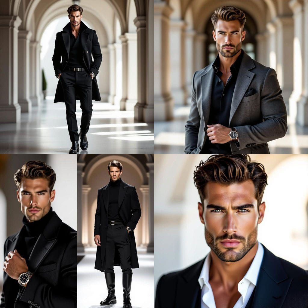 Handsome Male Model in High-Fashion Editorial Photo