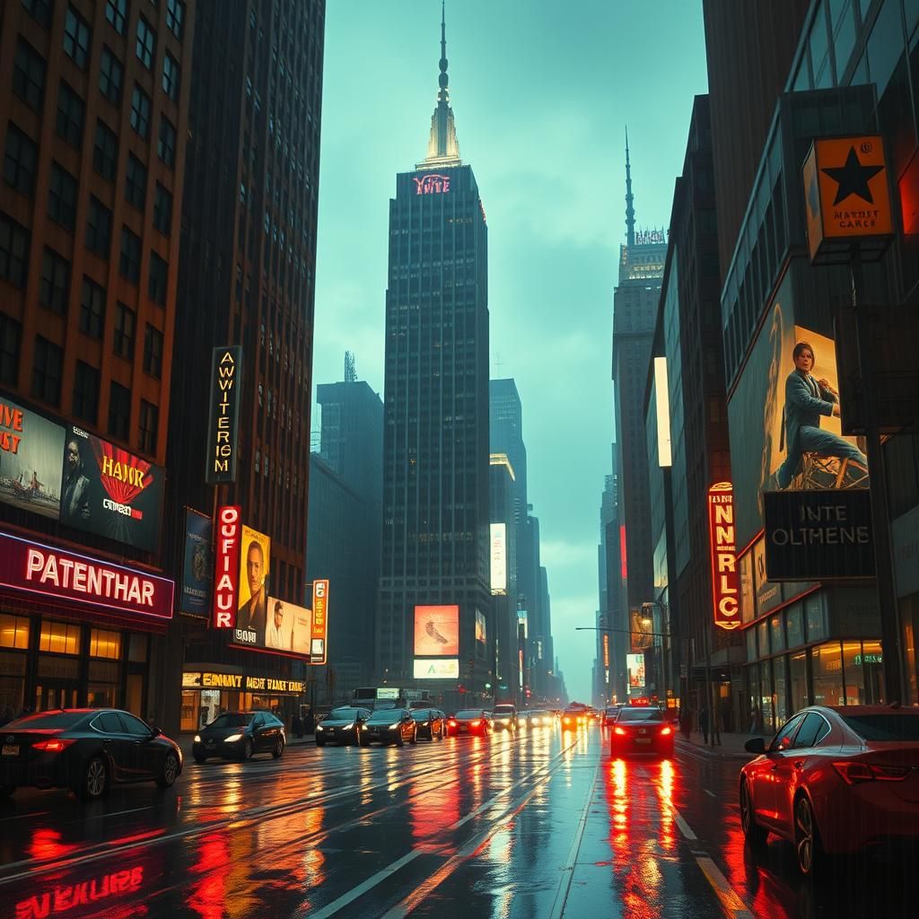 Neon Cityscape: New York in Cyberpunk Style