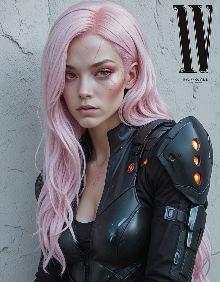 Alien Princess with Flaming Hair in Comic Book Style