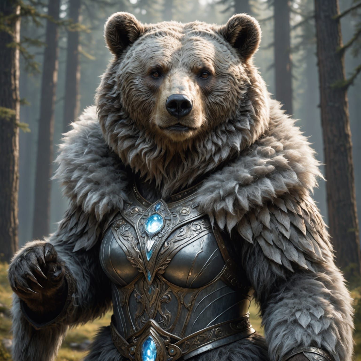 Fierce Bear Goddess Charging Forward