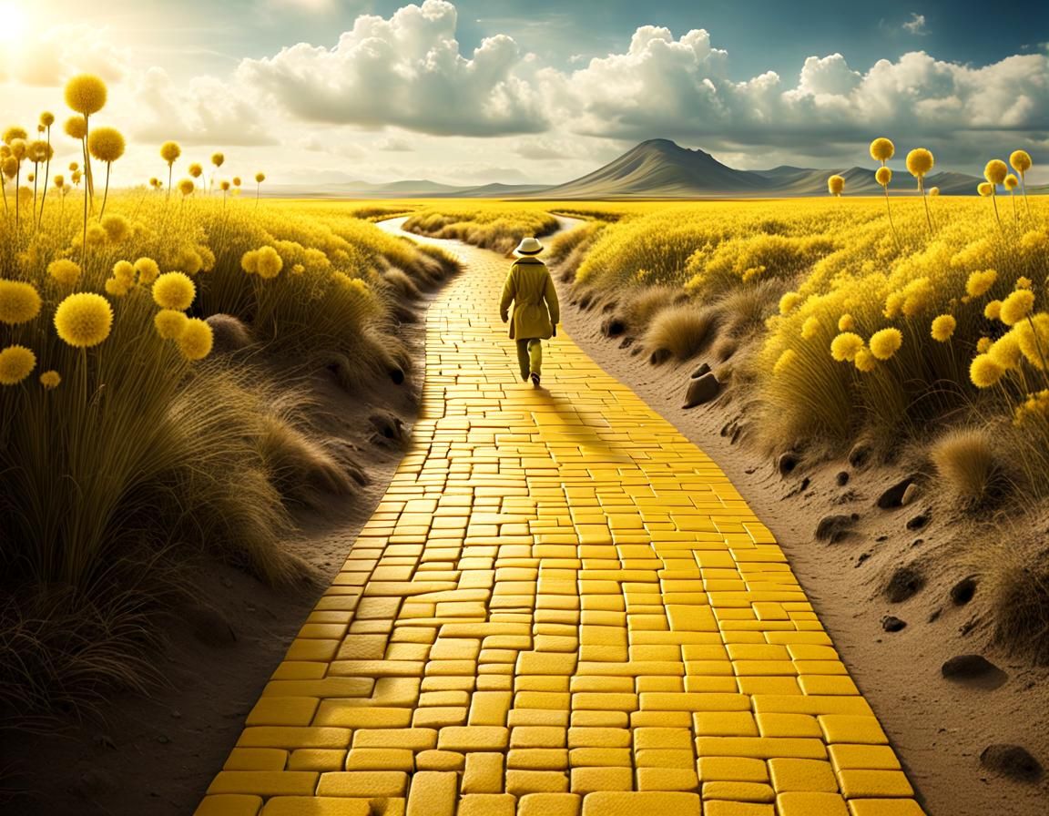Futuristic Yellow Brick Road: A Cinematic Vision