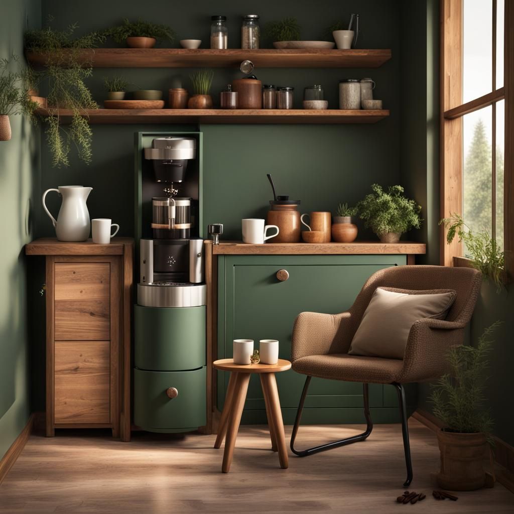 Cozy Coffee Nook with Espresso Machine