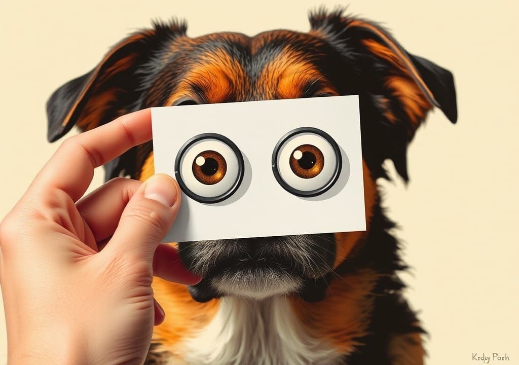 Dog Photo with Googly Eyes in Dadaist Style