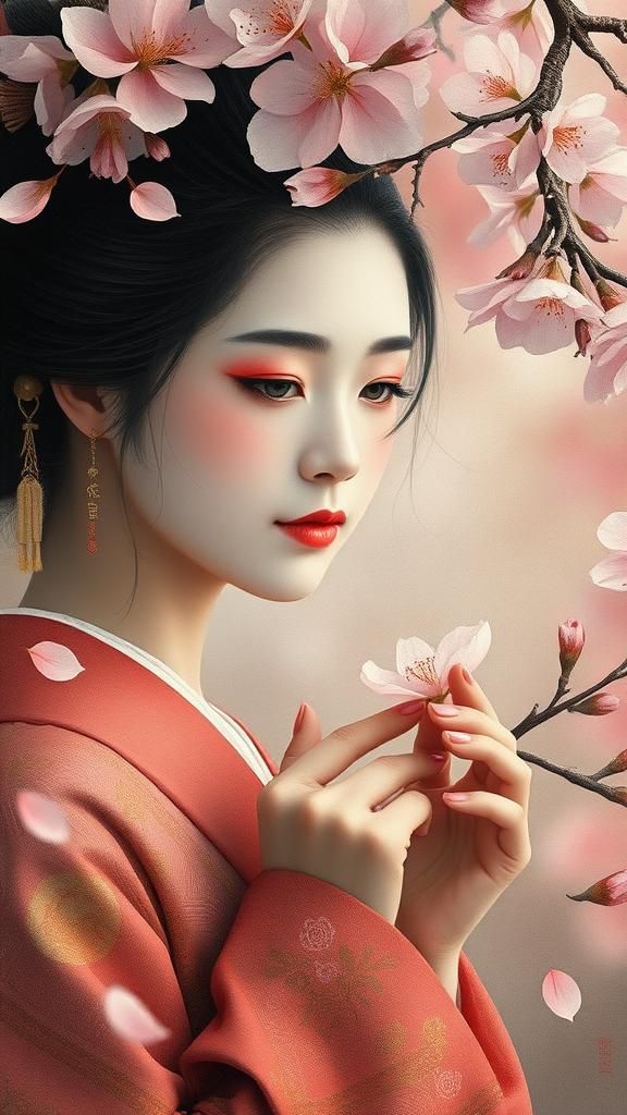 Ethereal Geisha in Traditional Japanese Splendor