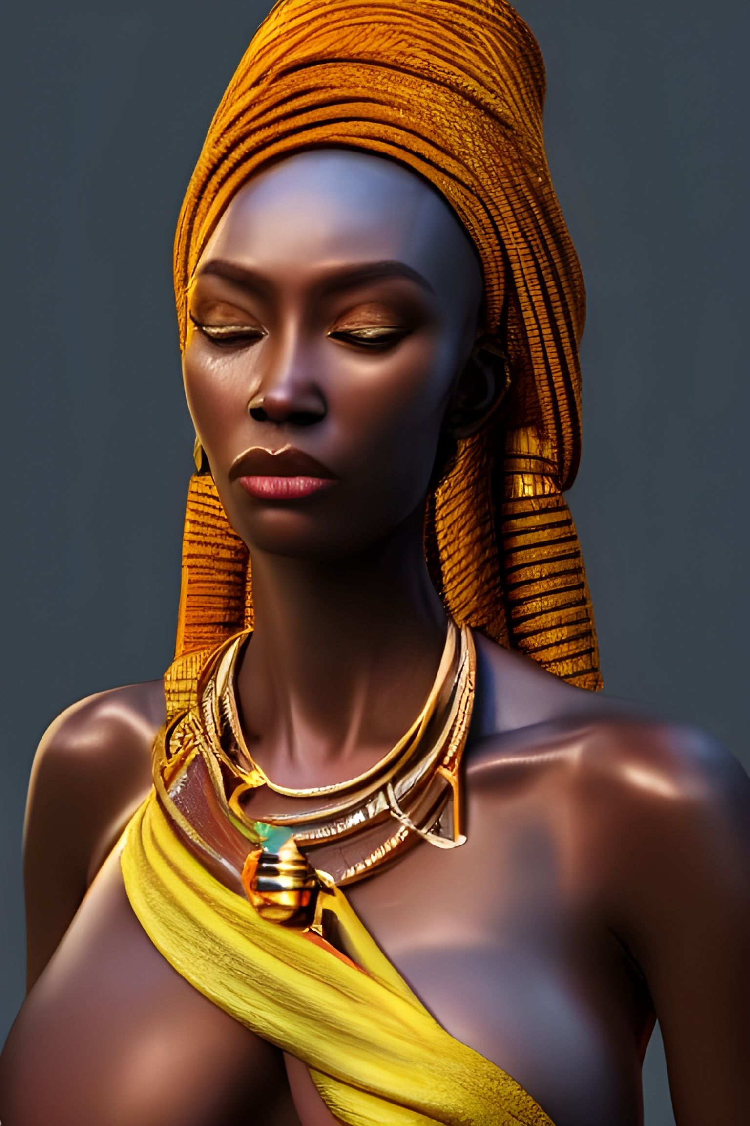 Photorealistic African Goddess Portrait in 8K
