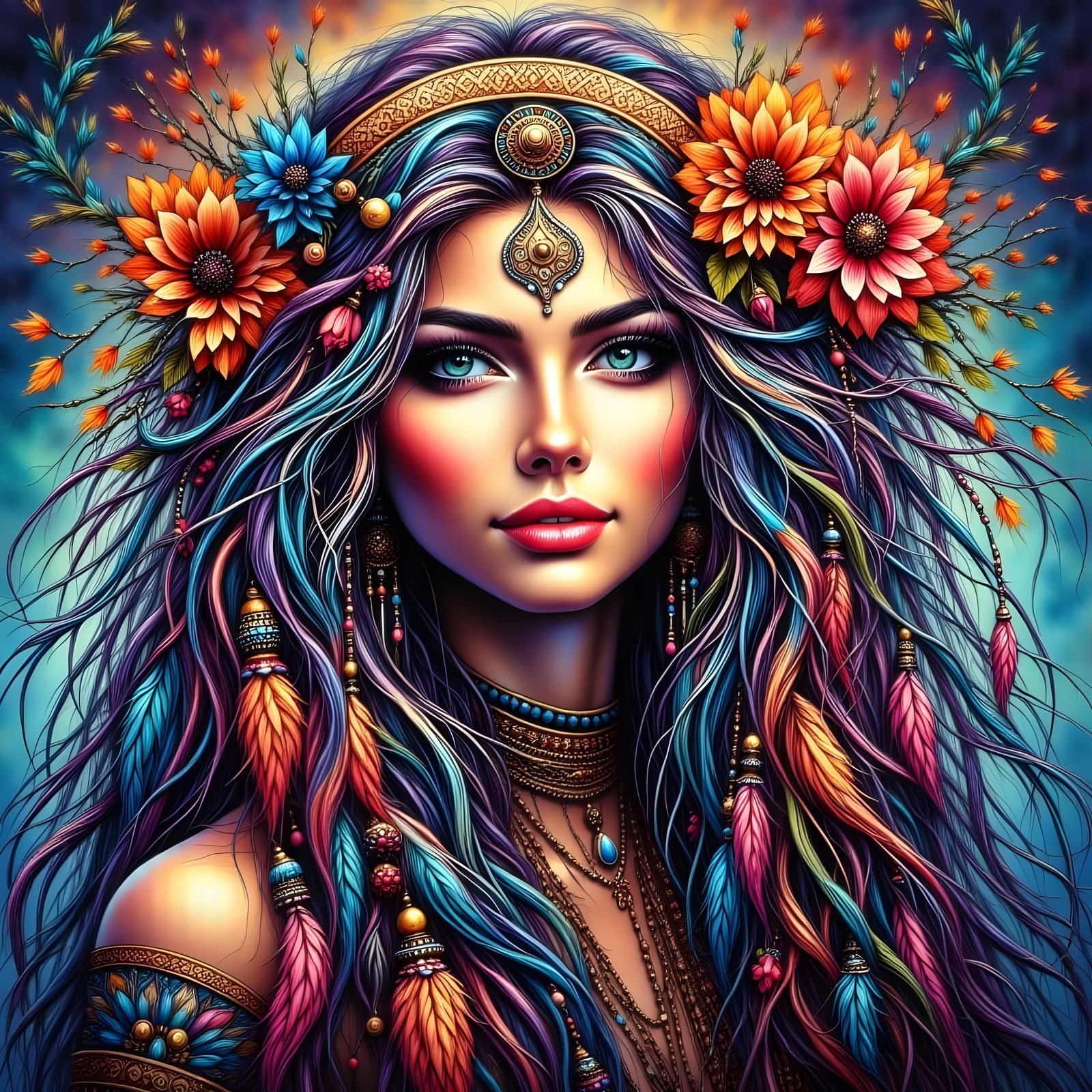 Vibrant Dreamcatcher in Hyperrealistic Style