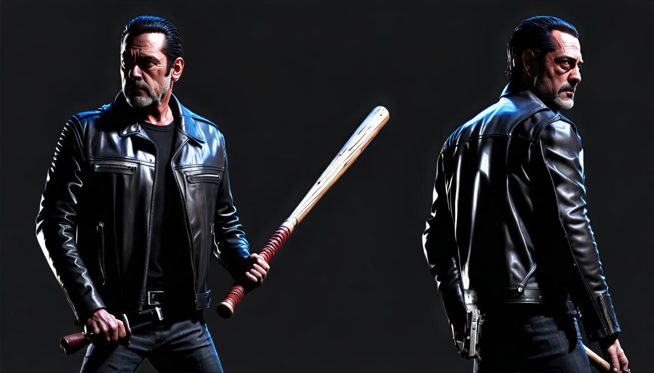 Negan with Lucille: Cinematic 3D Render