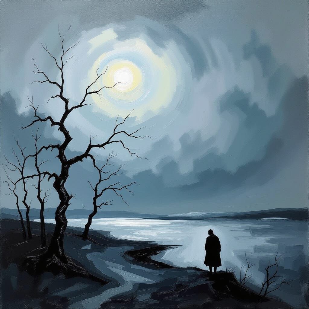 Painting Depicting the Visual Representation of Depression