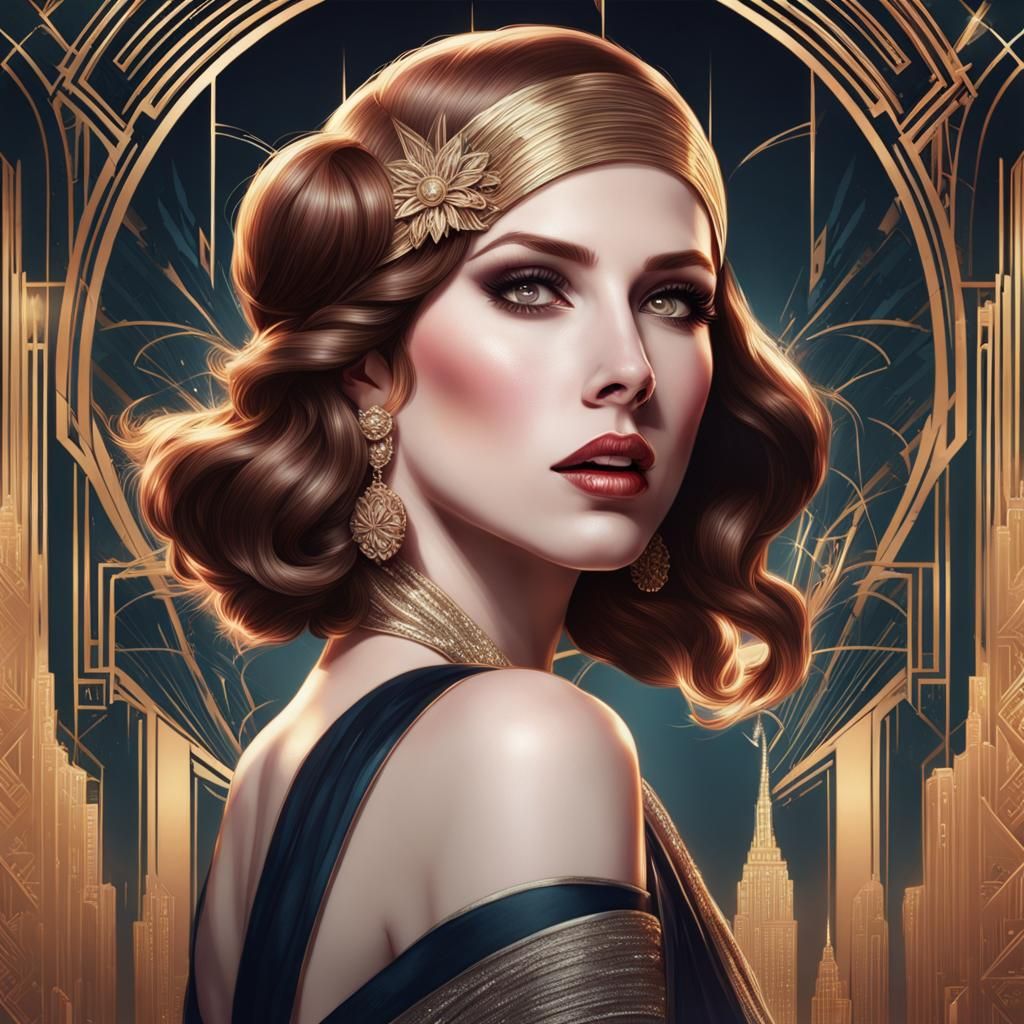 Anna Kendrick Celebrates New Year's in Art Deco Style