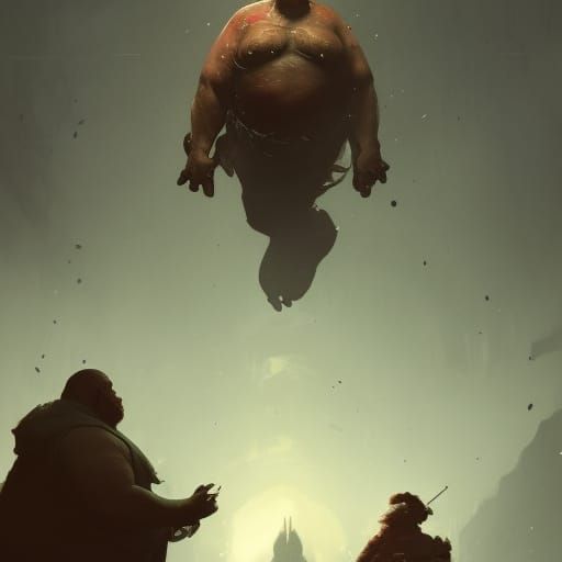 Dark Fantasy Fat Man Concept Art in 8K