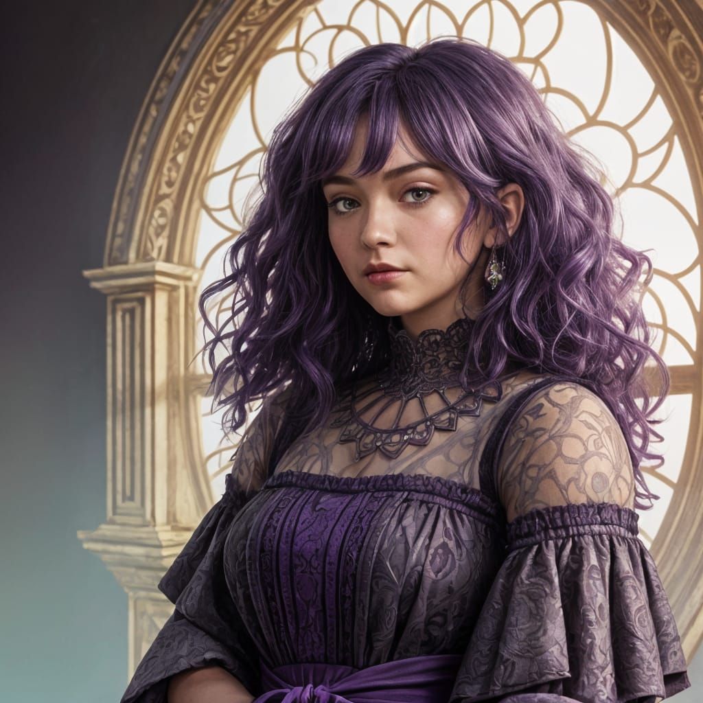 female, purple hair, gorgeous