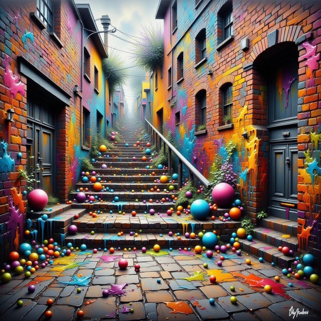 Stairway of Color Orbs