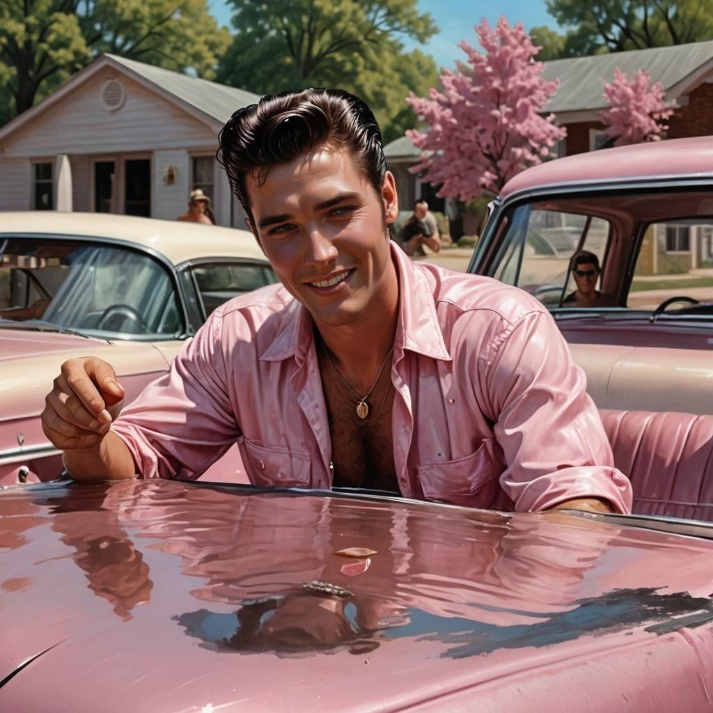 Elvis Presley's Cadillac Washed on a Memphis Day