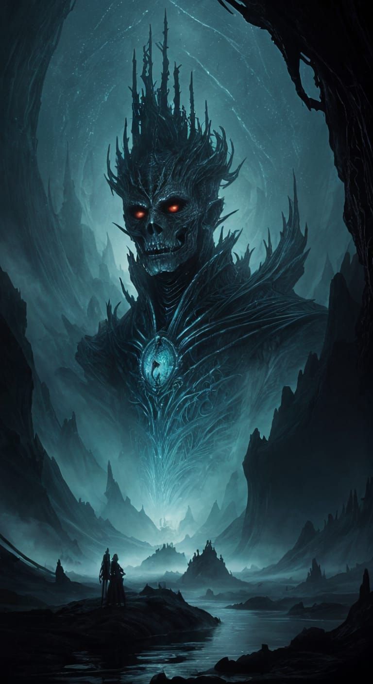 Haunting Underworld Vista in Hyperdetailed Horror Style