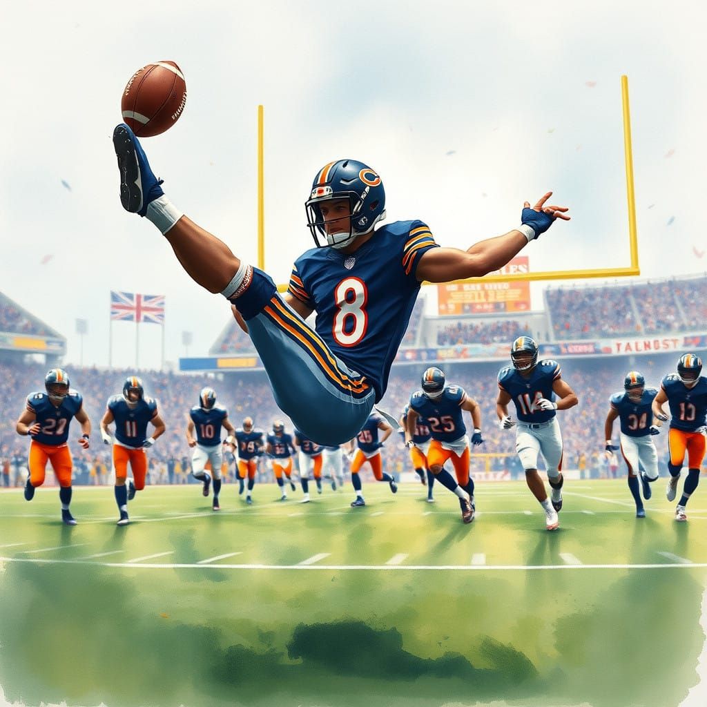 Epic Sports Moment in Watercolor Style