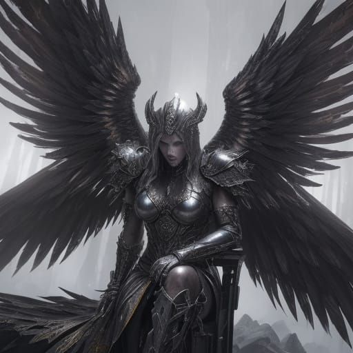 Fallen Angel with Blood Wings: Dark Fantasy Art