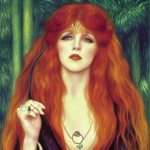 Victorian Witch in Art Nouveau Style