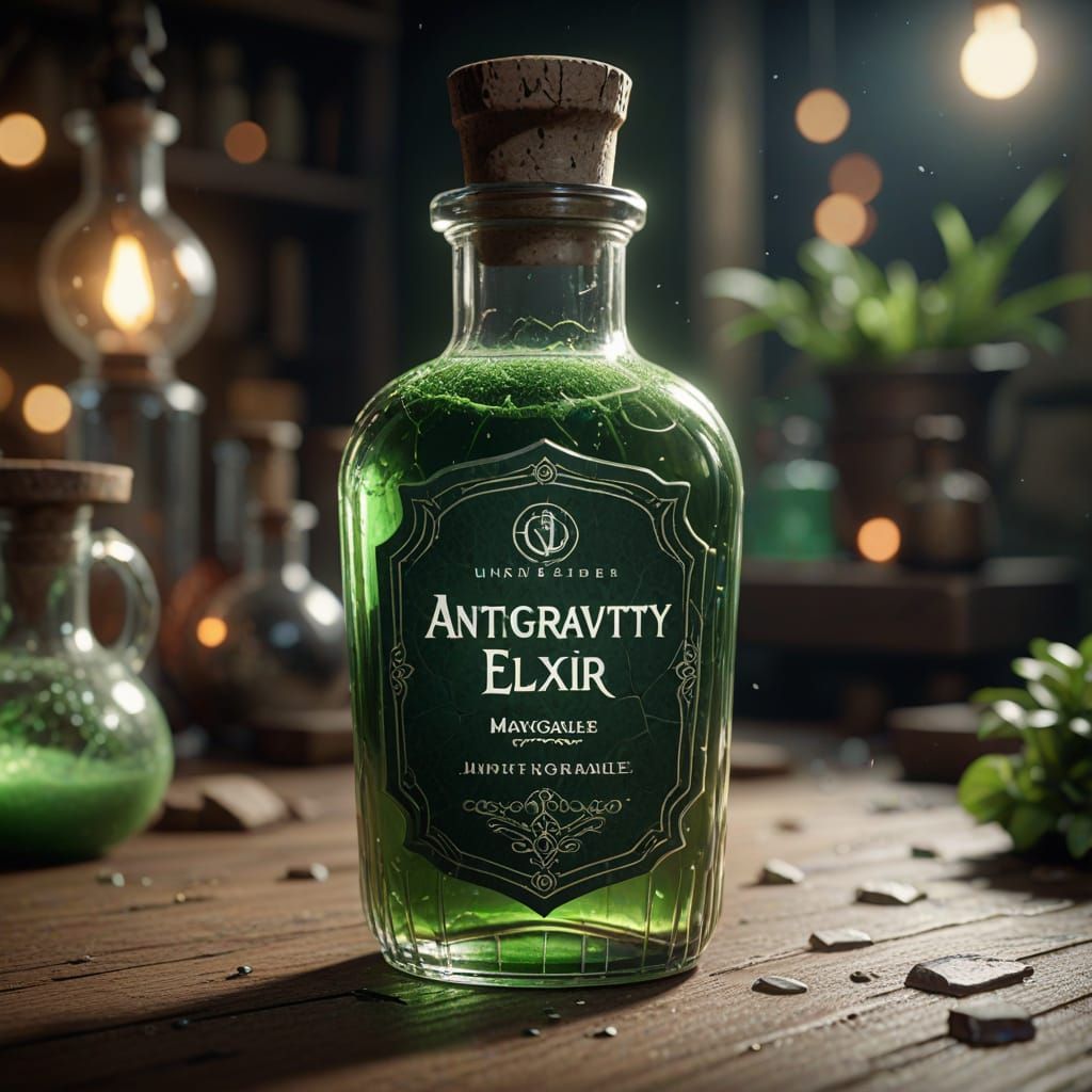 Mysterious Potion Bottle in Antique Style