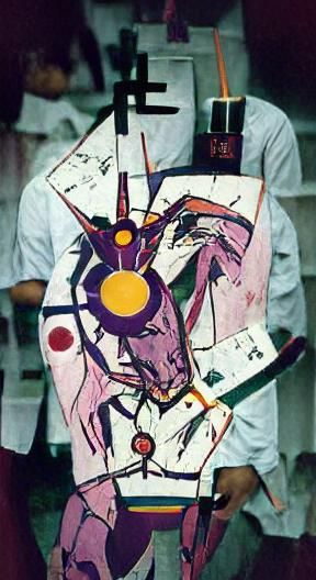 Evangelion Unit-01 Transformation in Abstract Style