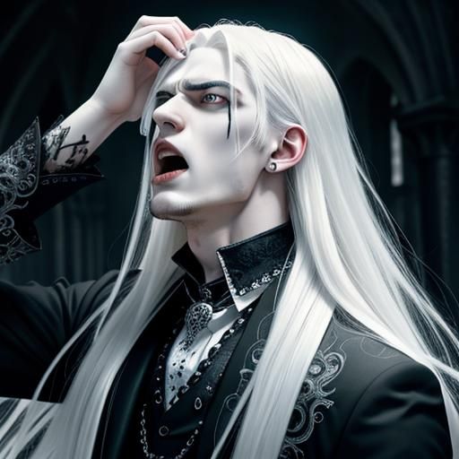 Screaming Gothic Man Portrait with Emotional Detail