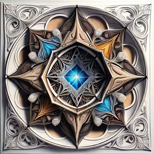 Gothic Initial 'O' of Sailboats and Autumn Leaves