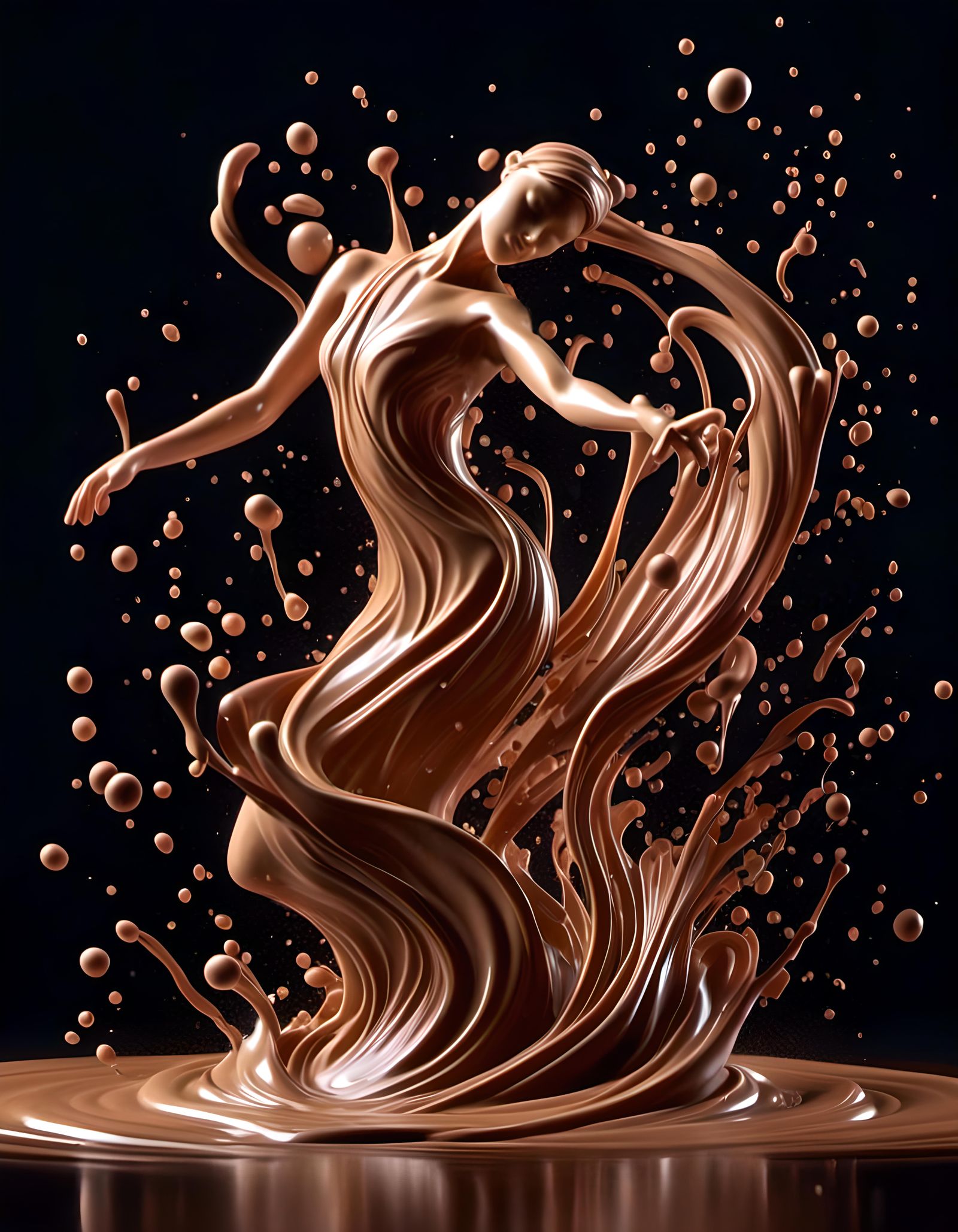Milk and Chocolate Dance: A Colorful Illustration