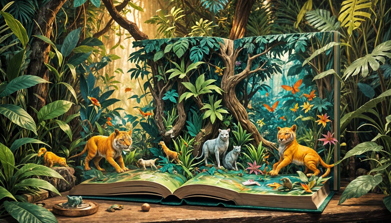 Jungle Pop-Up Book: Detailed Matte Painting