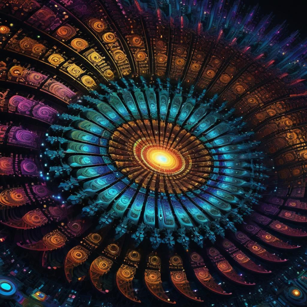 Pixel Art Fractal: Exotic Cosmic Dreamscape