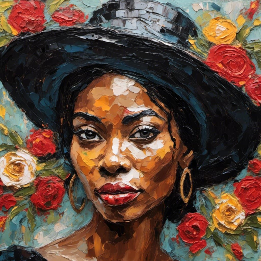 Portrait of Woman in Black hat