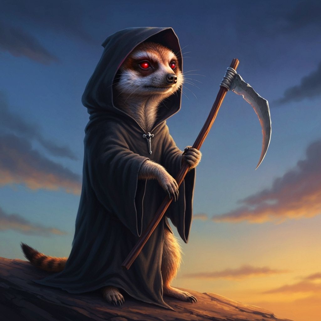 Meerkat Grim Reaper Halloween Concept Art