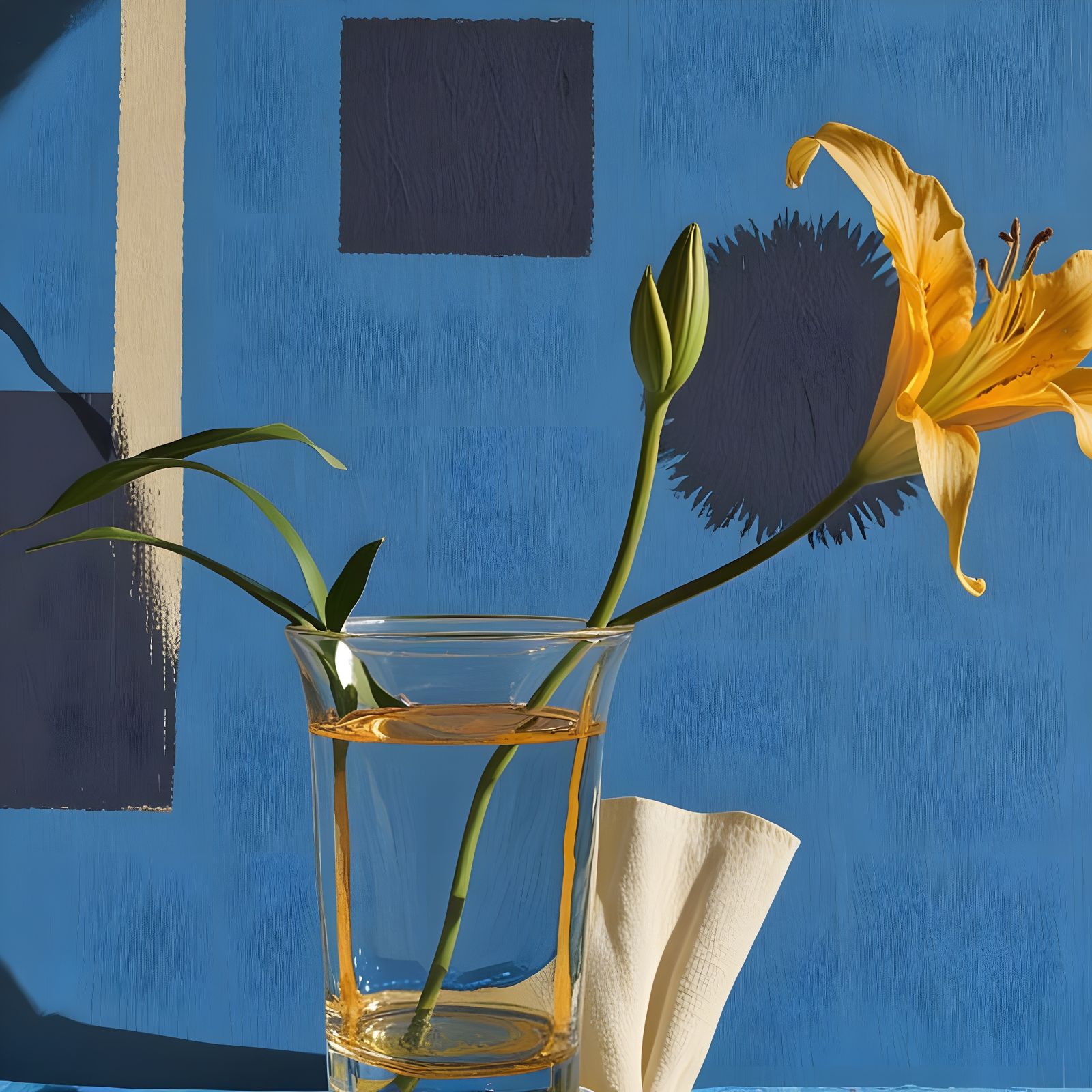 Lily in Vase with Grid Overlay