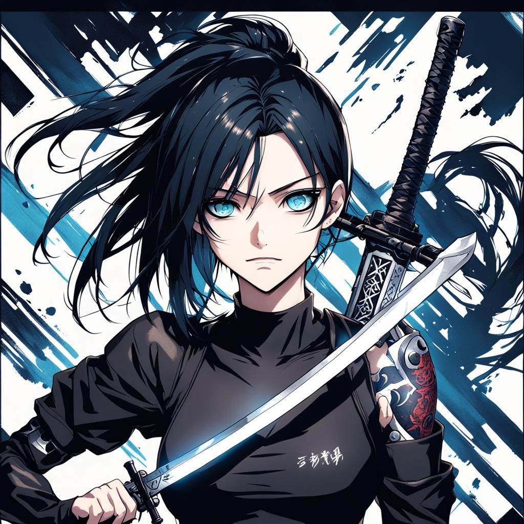 Anime Style Warrior Woman with Sword