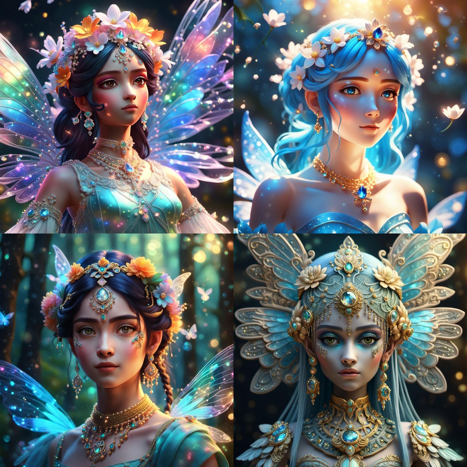 Anime Fairy with Heavy Jewelry in 3D Style