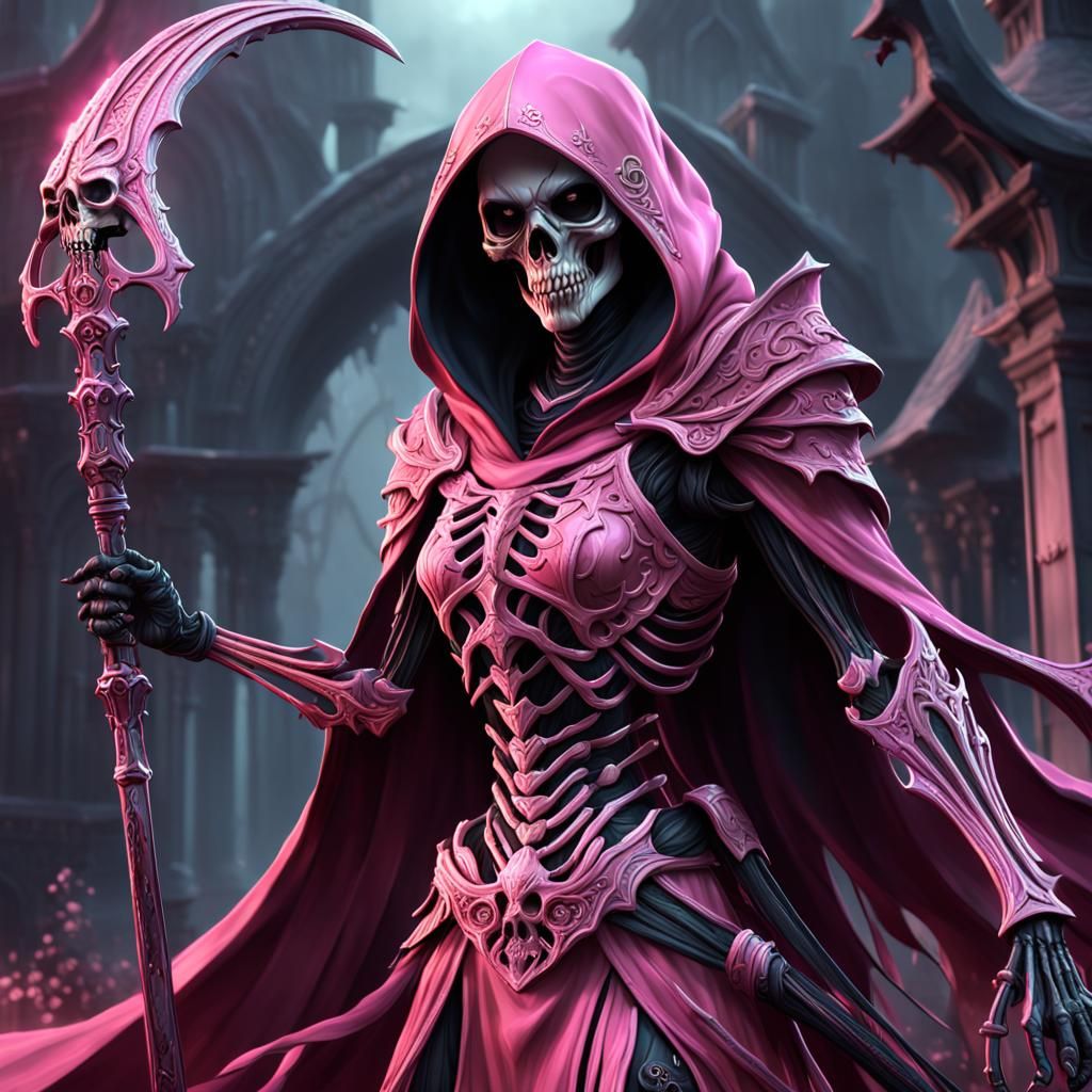 Pink Grim Reaper Fantasy Concept Art