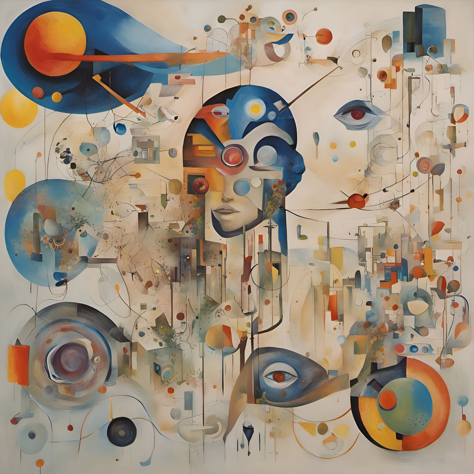 Cyber World: Kandinsky Style Exploration of Self and Nature