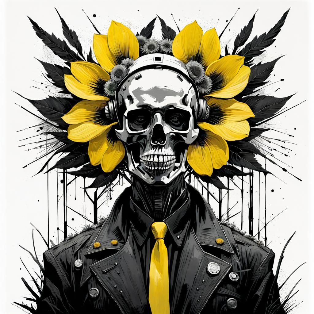 Chernobyl Bloom: Suminagashi Style Flower