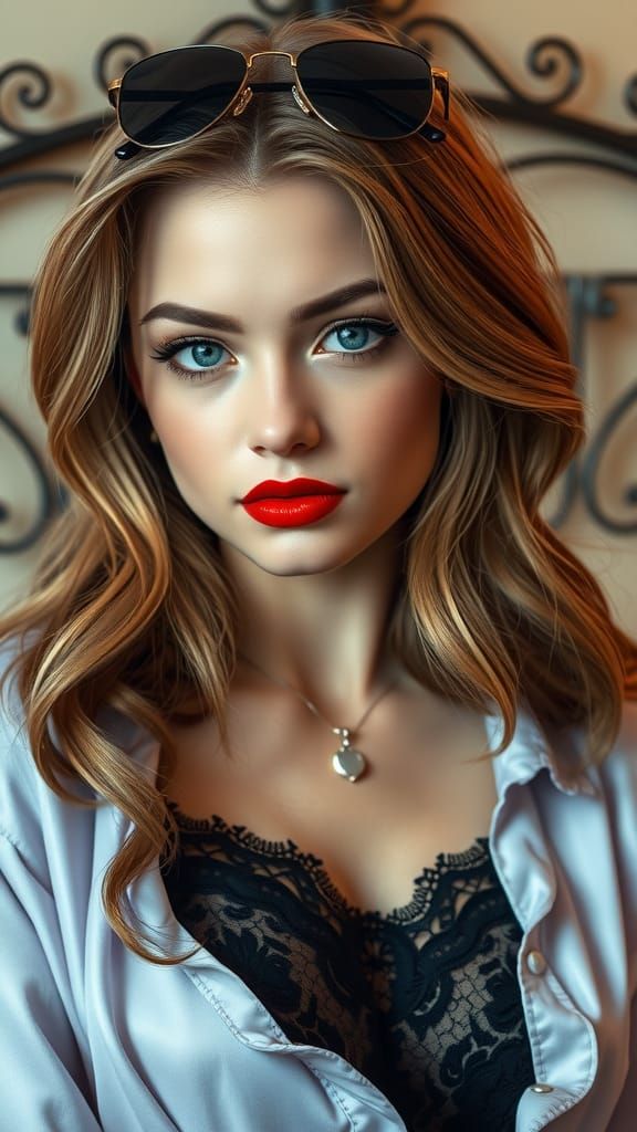 Elegant Portrait of a Young Woman with Silver Jewelry