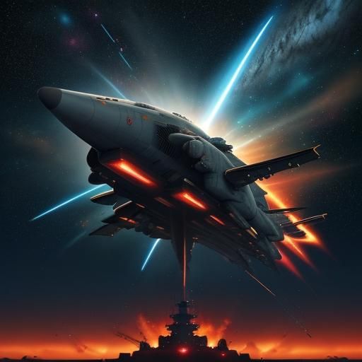 Space Battleship Yamato Fires Wave Motion Gun