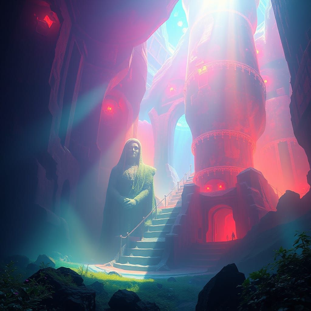 Dreamlike Scene in Vibrant, Ethereal Light