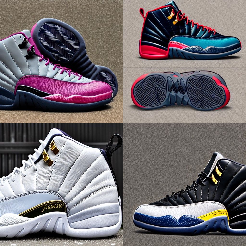 Jordan 12 Sneaker Side View in New Colorway