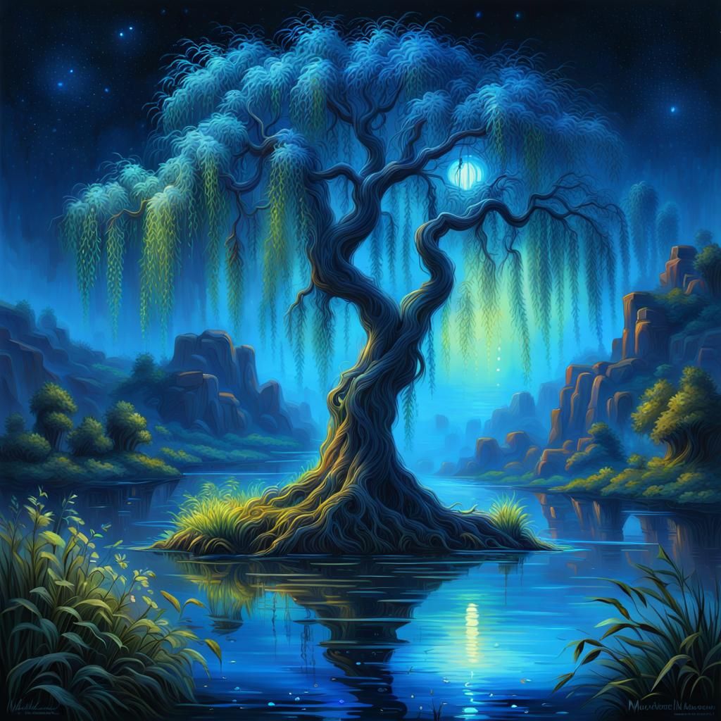 A Blue Weeping Willow