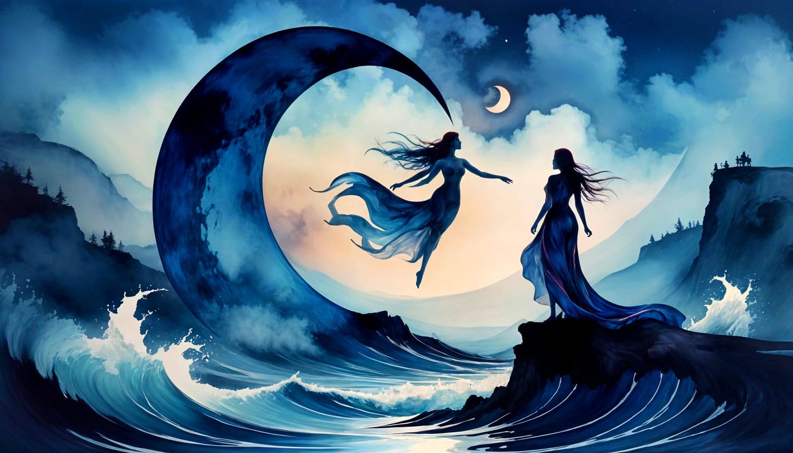 Ethereal Moonlit Portrait in Sfumato Style