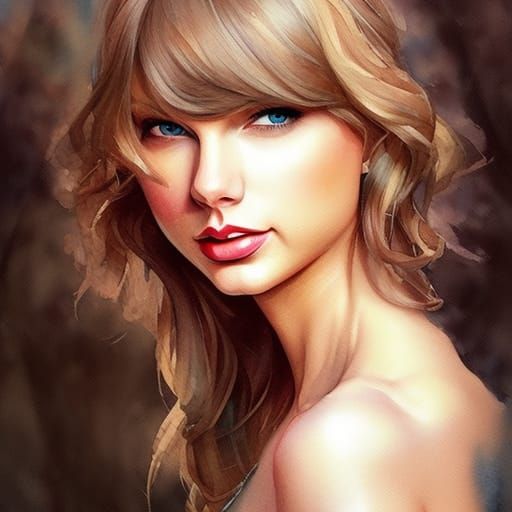 Watercolor Portrait in Hyperdetailed Splash Art Style