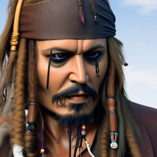 Sad Jack Sparrow Figurine in Clean, Detailed Style