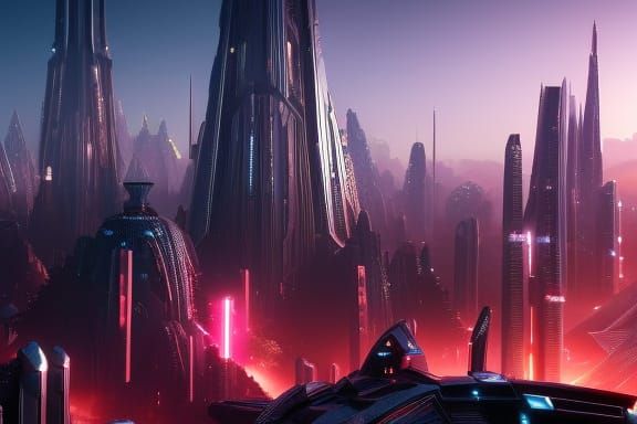 Futuristic City: Detailed Matte Painting in 8K